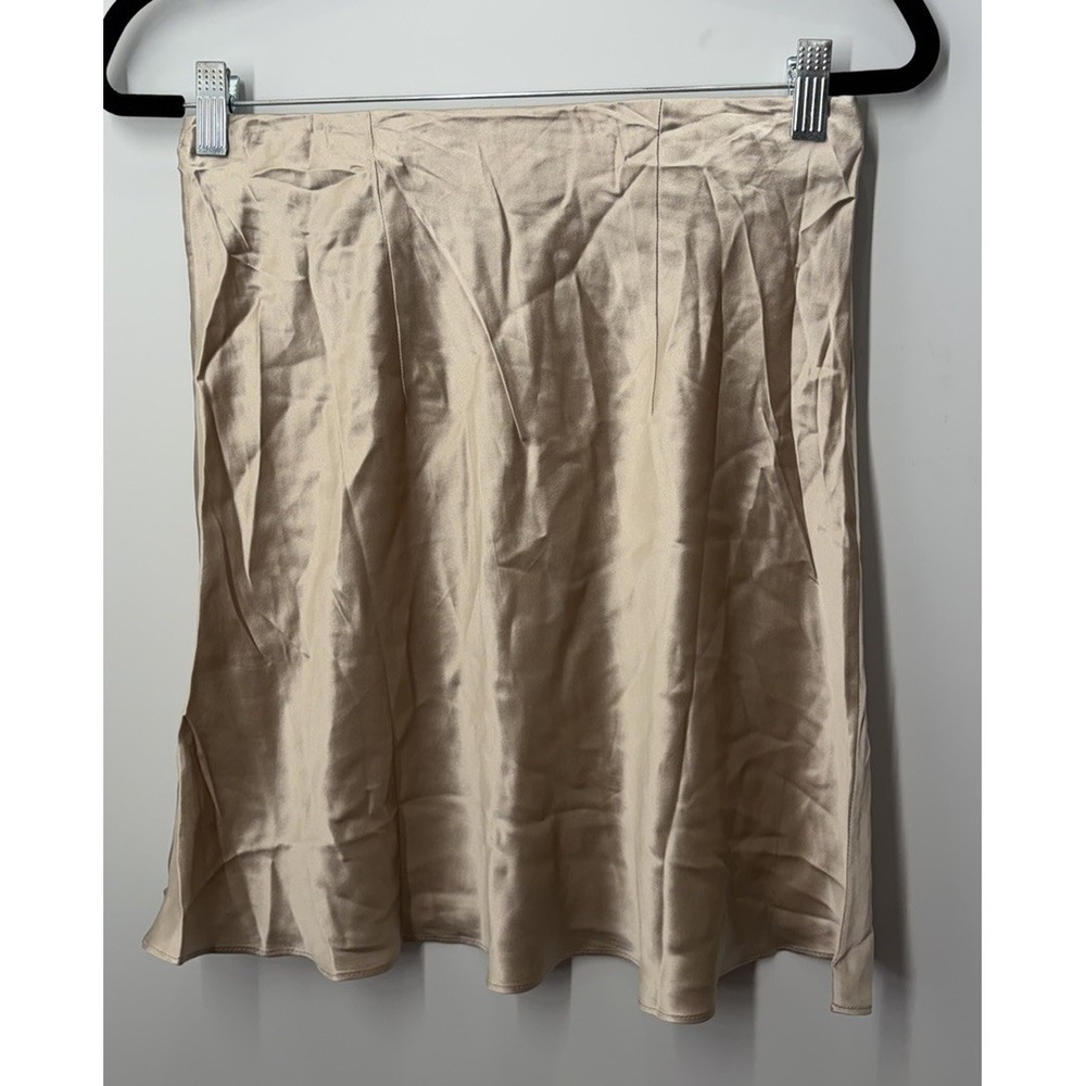 Quince Women's 100% Silk Mini Skirt Size Small 100% Washable Champagne - Picture 6 of 12